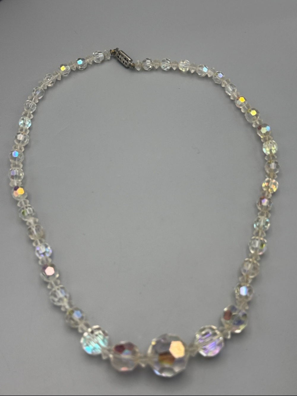 Aurora Crystal Bead Necklace - Iridescent Clear - Picture 4 of 6